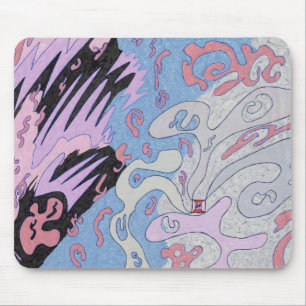 "Explosion in Space" Abstract Art Mouse Pad