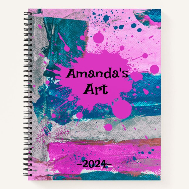 Explosion of Abstract Brushstrokes Sketch Notebook (Front)
