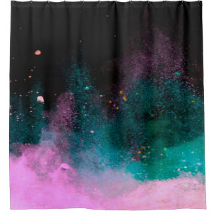 Explosion of colored powder isolated on black back