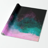 Explosion of colored powder isolated on black back