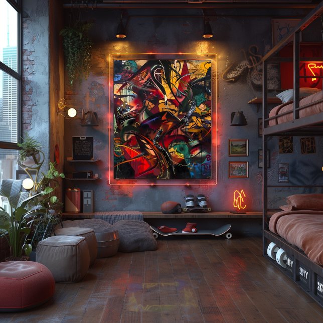 Explosion of Forms and Colors: Abstract Graffiti Poster (Creator Uploaded)