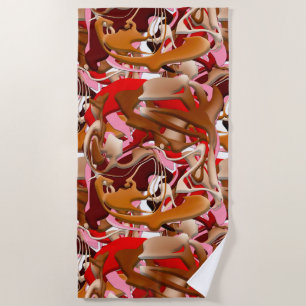 Explosion of Frozen Flavors Beach Towel