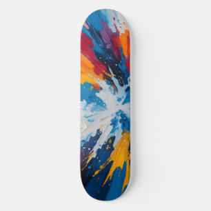 Explosive Abstract Skateboard Deck – Vibrant Colou