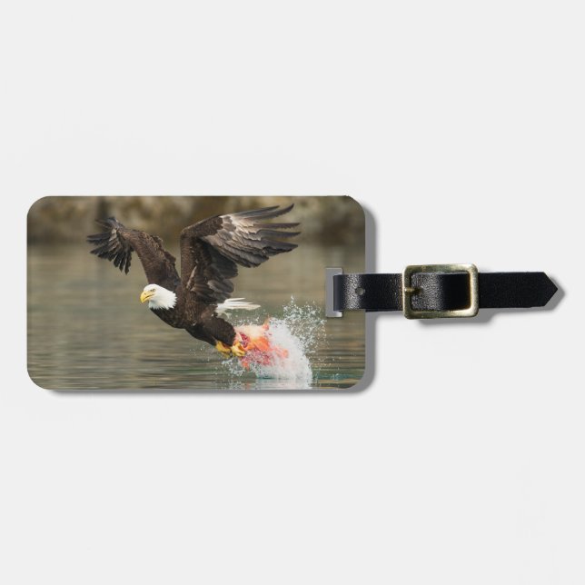 Explosive Bald Eagle Luggage Tag (Front Horizontal)