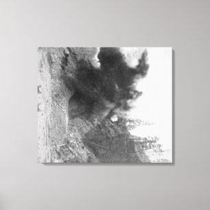 Explosive Blast on Side of Mountain During Canvas Print