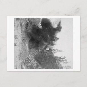 Explosive Blast on Side of Mountain During Postcard