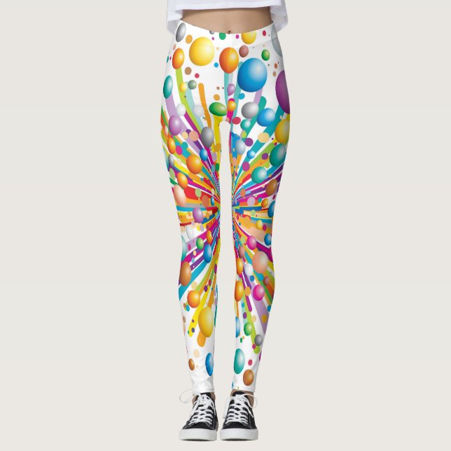 Explosive bubble print funky crazy pattern legging (Front)