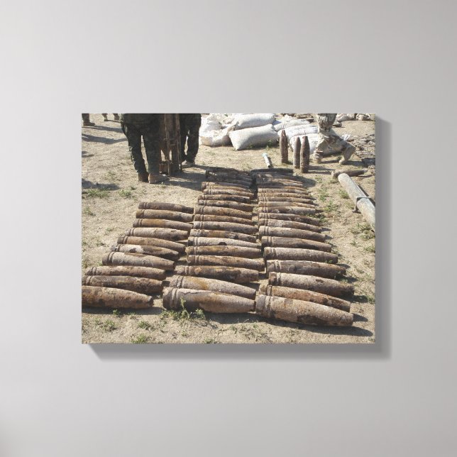 Explosive devices are identified and inventorie canvas print (Front)