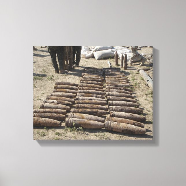 Explosive devices are identified and inventorie canvas print (Front)