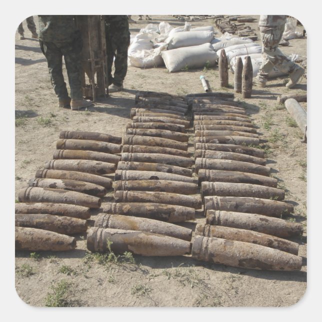 Explosive devices are identified and inventorie square sticker (Front)