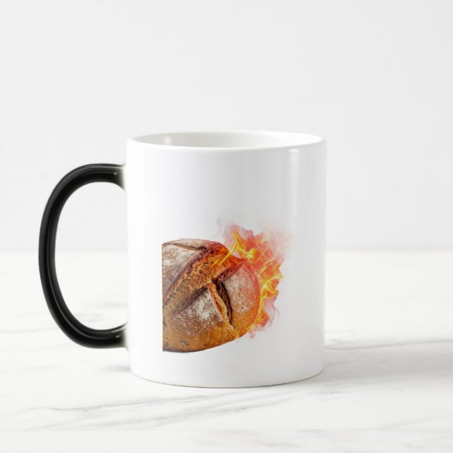 Explosive Fiery Artisan Bread Loaf Magic Mug (Left)