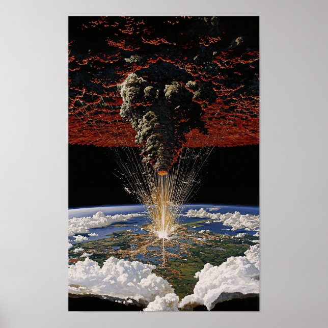 Explosive Impact on Earth Poster (Front)