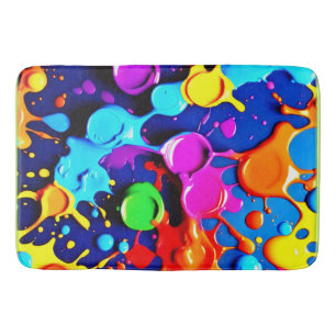 Explosive Neon Colours in Abstract Art Bath Mat