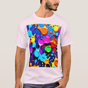 Explosive Neon Colours in Abstract Art T-Shirt