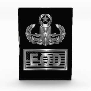 Explosive Ordnance Disposal Master Wings USA Flag Photo Block