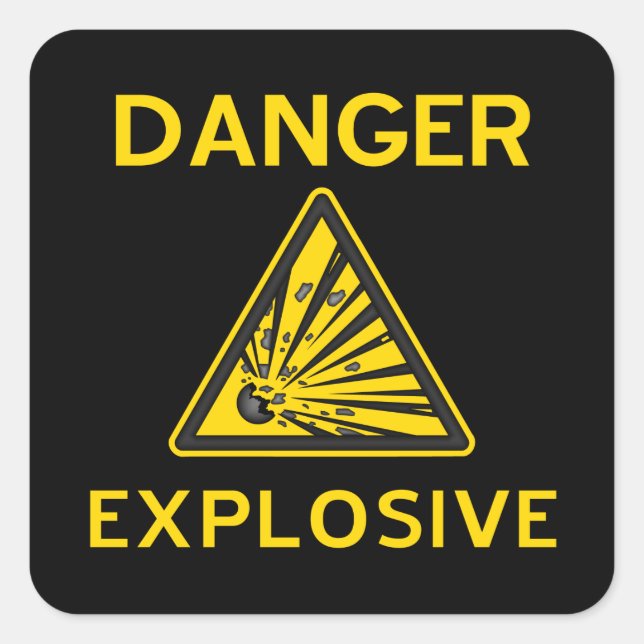 Explosive Warning Sign Sticker (Front)