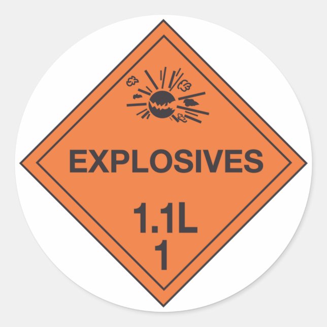 Explosives Sign Stickers (Front)