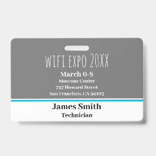 Expo ID Horizontal Grey, White & Blue Badge