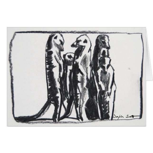 Exposant au soleil des meerkats - carte (Devant horizontal)