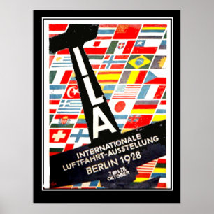 Exposition d'aviation Berlin 1928 Affiche vintage