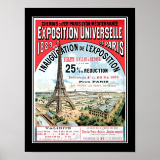 Exposition universelle Paris 1889 Poster vintage