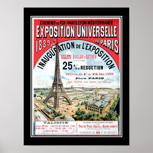 Exposition universelle Paris 1889 Poster vintage (Devant)