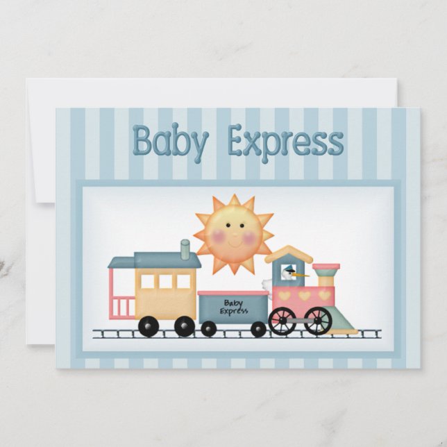 Express bébé Baby shower garçon Invitation (Devant)