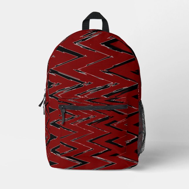Express Bold Art in Style – Modern Zigzag Backpack (Front)