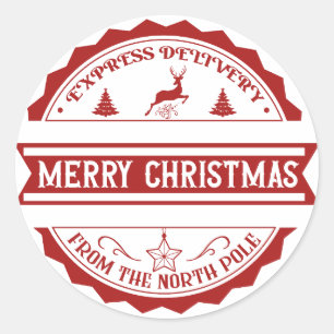 Express Delivery from the North Pole  Classic Round Sticker