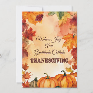 Express Gratitude: "THANKSGIVING GREETING CARD" Holiday Card