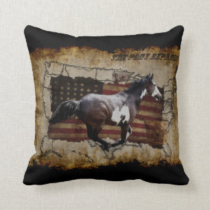 Express Pony Pinto Horse Throw Pillow