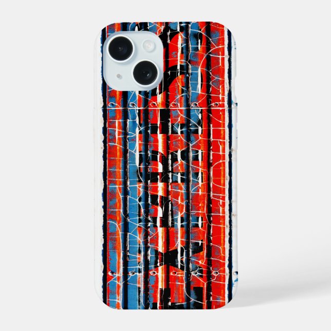 "Express" - Rustic Peeling Paint iPhone 15 Case (Back)