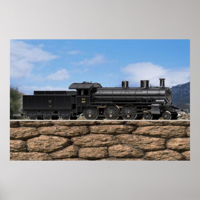 Express Train Locomotive Poster (Front)