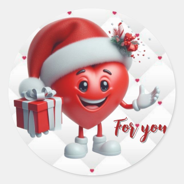 Express your affection effortlessly. classic round sticker (Front)