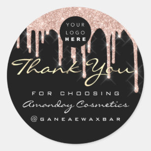 Express Your Gratitude with Golden Thank You Rose Classic Round Sticker