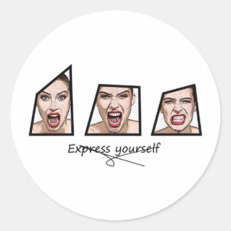 Express yourself classic round sticker