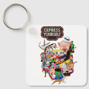Express Yourself Vintage Pop Art Keychain