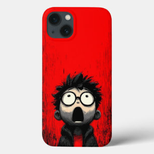 Expression Choquée : Étui Grunge Rouge Artistique