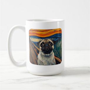Expressionist Angst Painting–Inspired Pug Art Coffee Mug