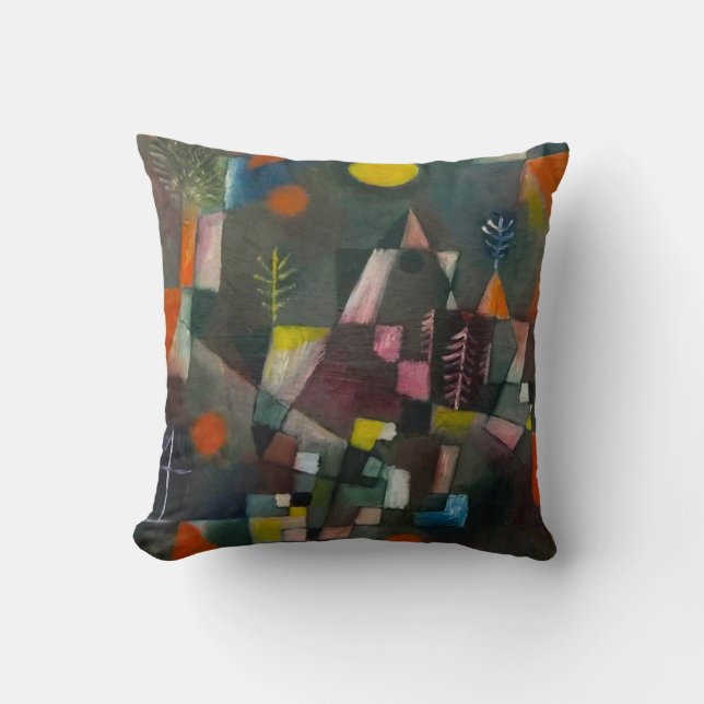 Expressionist Art Paul Klee Full Moon Throw Pillow (Front)