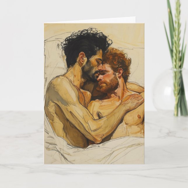Expressionist Embrace in Umber Card (Front)