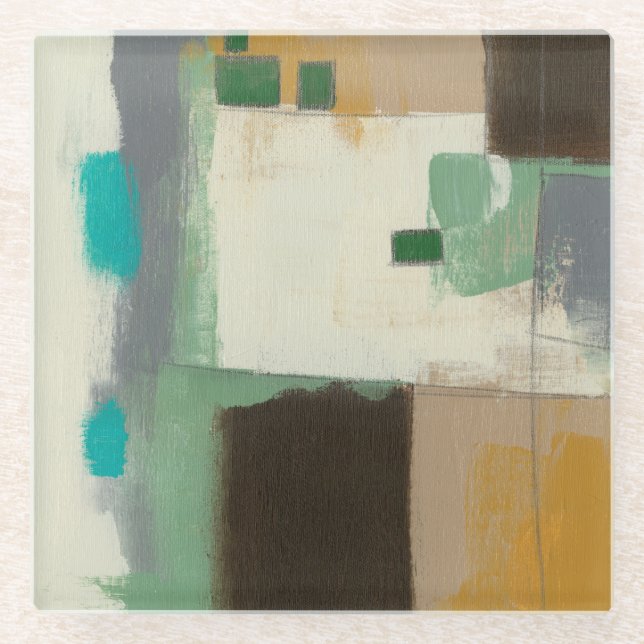 Expressionist Painting with Heavy Brush Strokes Glass Coaster (Front)