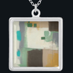 Expressionist Painting with Heavy Brush Strokes Silver Plated Necklace<br><div class="desc">Fans of Kandinsky,  Pollack,  or Rothko will love this expressionist painting. Debate your friends about the use of colour,  or what emotions the heavy brush strokes are meant to convey. Whatever you do,  purchase one today!</div>