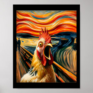 Expressionist Scream Parody Funny Painting Art Hum Poster