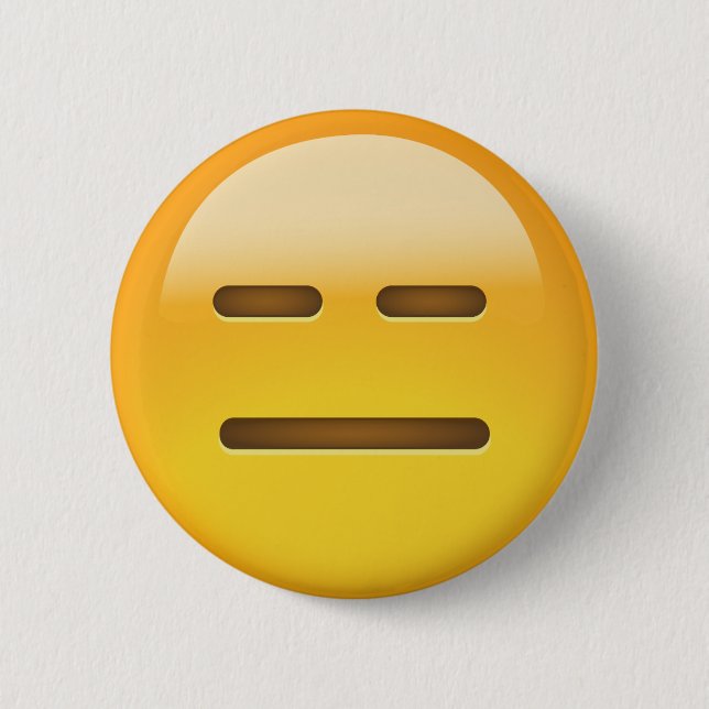 Expressionless Face Emoji 2 Inch Round Button (Front)