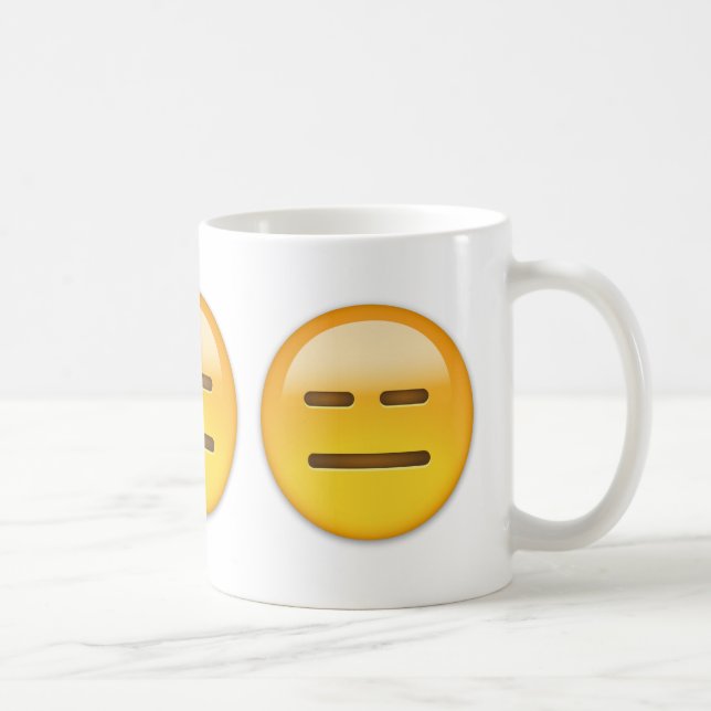 Expressionless Face Emoji Coffee Mug (Right)