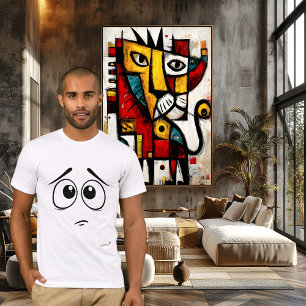 Expressionless Face Tuesday Mood Minimal Design T-Shirt