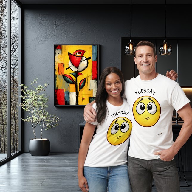 Expressionless Face | Tuesday Mood Minimal Design T-Shirt (Creator Uploaded)