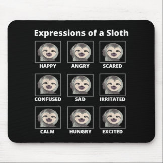 Expressions Moods Of A Slow And Lazy Sloth Mouse Pad