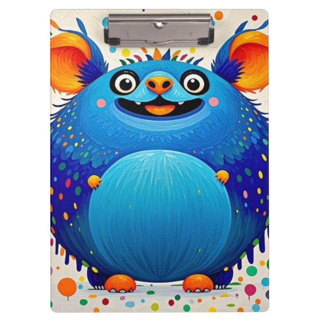 Expressive abstract animal art design colourful clipboard (Front)